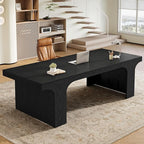 Tribesigns 70.9-Inch Executive Desk, Large Wooden Computer Office Desk, Modern Writing Table Business Workspace Home Office Furniture with Arched Design, Black