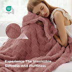 Bedsure GentleSoft Dusty Pink Throw Blanket for Couch - Super Soft Cozy Blankets Gifts for Women Men Girls, Cute Small Fleece Throws for Bedroom Home Decor, 50x70 Inches
