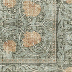 RUGGABLE x Morris & Co Washable Area Rug– Pimpernel Vintage Green 4x6, Stain-Resistant, Non-Slip – Medium Machine Washable Rugs for Living Room, Bedroom, Hallway, Entryway & Office–with Cushioned Pad