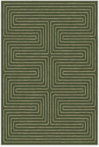 RUGGABLE x Jonathan Adler Machine Washable Modern Area Rug – Labyrinth Fern Green 6x9, Stain-Resistant, Non-Slip – Medium Rugs for Living Room, Bedroom, Hallway, Entryway & Office–with Cushioned Pad