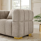 VANOMi 44.09”Oversized Accent Chair, Boucle Arm Chair with Deep Seat, Comfy Reading Chair for Living Room, Bedroom, Office, Apartment, Camel (1 Piece)