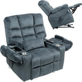 3-Motor Lift Chair with Adjustable Seat Height Zero Gravity Lay Flat Recliner with Heat Massage, Big Man Lift Recliners 400 lbs for Elderly Storage Cup Holders, Tall Man Recliner