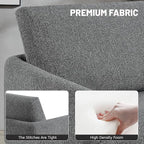 Oversized Accent Chair for Living Room Chairs Reading Arm Chair Comfy Modern Single Sofa Side Chairs with Metal Legs & Soft Cushion for Bedroom, Waiting Room (Chenille Dark Grey, Set of 2)