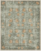 RUGGABLE x Morris & Co Washable Area Rug– Pimpernel Vintage Green 8x10, Stain-Resistant, Non-Slip – Large Machine Washable Rugs for Living Room, Bedroom, Hallway, Entryway & Office–with Cushioned Pad