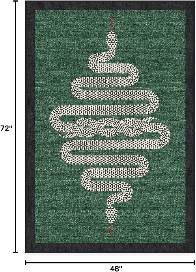 RUGGABLE x Jonathan Adler Machine Washable Modern Area Rug – Venom Emerald 4x6, Stain-Resistant, Non-Slip – Medium Rugs for Living Room, Bedroom, Hallway, Entryway & Office–with Cushioned Pad
