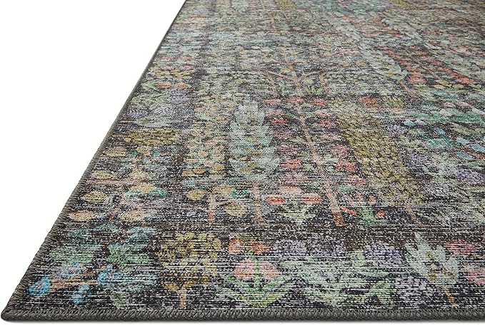 Loloi Rifle Paper Co. Maison Collection MAO-07 Charcoal 7'-6" x 9'-6", .19" Pile Height, Area Rug