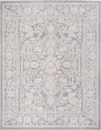 SAFAVIEH Area Rug 6x9 - Reflection Collection - Light Grey & Cream, Non-Shedding & Easy Cleaning, Ideal for Foyer, Living Room, Bedroom (RFT665C)