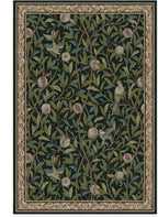 RUGGABLE x Morris & Co Washable Area Rug – Pomegranate Blue Green 6x9, Stain-Resistant, Non-Slip – Medium Machine Washable Rugs for Living Room, Bedroom, Hallway, Entryway & Office–with Standard Pad