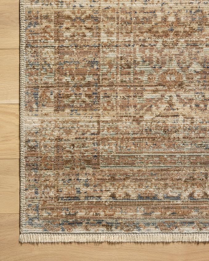 Loloi Amber Lewis Molly Collection MOL-01 Natural/Denim 9'-6" x 13'-6" Low Pile Area Rug