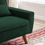 48.8" Small Loveseat Sofa, Mid Century Modern Love Seat Couch with Back Cushions and Plastic Legs, 2 Seater Couches for Living Room, Bedroom, Small Spaces, Green