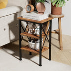 VECELO Modern Nightstands X-Design Side End Table Night Stand with Storage Shelf for Bedroom,Living Room