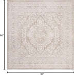 SAFAVIEH Area Rug 5' Square - Reflection Collection - Beige & Cream, Non-Shedding & Easy Cleaning, Ideal for Entryway, Living Room, Bedroom (RFT668A)