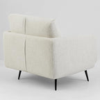 Mid-Century Accent Chair,Modern Oversized Armchair for Living Room,Comfy Upholstered Reading Accent Chairs for Bedroom,Single Sofa Chair (Beige-1PACK)