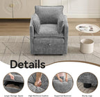 30" Cloud Modular Single Sofa Chair with Storage, Modern Upholstered Accent Chair Deep Seat, Chenille Reading Lounge Armchair for Living Room, Bedroom, Small Space, Light Grey