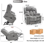 Power Lift Chair for Elderly, Electric Recliner Chair with 8-Point Vibration Massage and Lumbar Heating, Charging Ports, Cup Holders, Standing Assistance Reclining - Light Gray