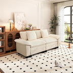 PHI VILLA Cloud Modular Couches Sets, 87.5" Sectional Loveseat Sofa with Upholstered Deep Seat, 2-Seater Comfy Couches for Living Room Bedroom, Chenille Corduroy Dual Fabric, Beige
