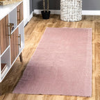 nuLOOM 2' x 8' Cozy Plush SuperiorWash Area Rug, Machine Washable, Non-Slip, Soft Fluffy Shag Carpet for Living Room Bedroom Kids Room Nursery Home Decor, Loni Pink
