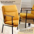 Art Leon Accent Chair- Mid Century Modern Accent Chairs Upholstered Fabric Reading Bedroom Chair Side Sitting Chair with Metal Frame Armchairs for Living Room, Bedroom, Guest Room Yellow