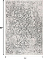SAFAVIEH Evoke Collection 3' x 5' Ivory/Grey EVK256F Oriental Distressed Non-Shedding Living Room Bedroom Accent Rug