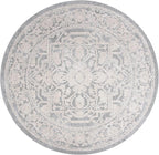 SAFAVIEH Area Rug 3' Round - Reflection Collection - Light Grey & Cream, Non-Shedding & Easy Cleaning, Ideal for Foyer, Living Room, Bedroom (RFT665C)