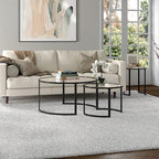 Mitera Round Nested Coffee Table in Blackened Bronze