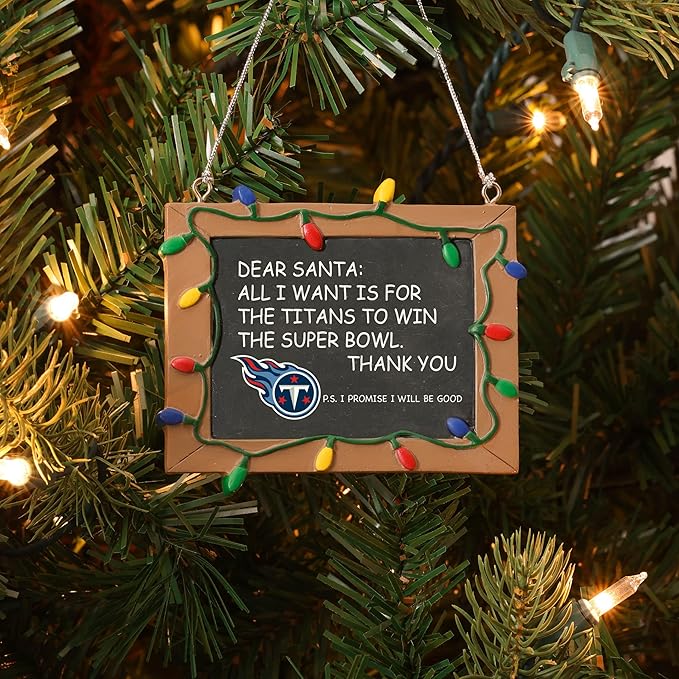 NFL Resin Holiday Christmas Chalkboard Sign Ornament