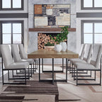 Signature Design by Ashley Tomtyn Casual Self Storing Leaf Dining Extension Table with Trestle Base, Light Brown