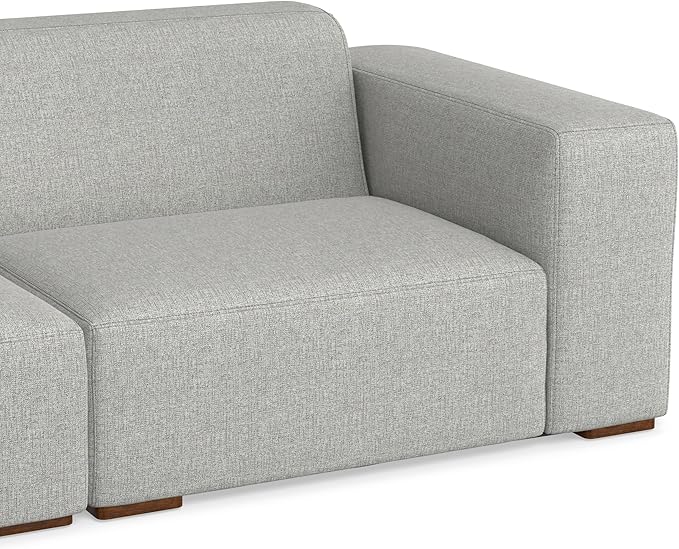 SIMPLIHOME Rex Left Corner Sectional Modular Sofa and Ottoman Set in 100% Recycled Polyester Tightly Woven Performance Fabric, Pale Grey, 116-inch-wide L-Shaped Sofa and 34-inch-Wide Ottoman