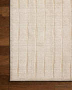 Loloi Chris Loves Julia Calvin Collection CLV-02 Ivory/Oatmeal 9'-6" x 12'-6" Area Rug Checkered Neutral Soft Living Room Bedroom Carpet
