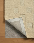 Loloi Leanne Ford Craven Collection CVN-04 Oatmeal/Dove 5'-0" x 7'-6" Area Rug Checkered, Patterned, Neutral, Living Room, Bedroom, Dining Room