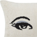 kate spade new york Wink Decorative Pillow, 14" x 20" Throw Pillow for Bed or Sofa, Textured Cotton and Polyester Blend Cover, White