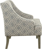 Homepop Home Decor | Upholstered Classic Swoop Arm Accent Chair | Accent Chairs for Living Room & Bedroom | Decorative Home Furniture, Ash Geometric