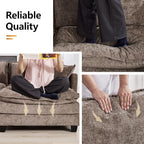 35‘’ Modern Chenille Cloud Sofa Ottoman,Rectangle Ottoman for Modular Sectional Sofa, Brown