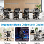 Office Chair Ergonomic Desk Chair - Mesh Computer Chair Breathable Task Chair with Wheels Adjustable Lumbar Support Home Desk Office Chairs with Flip up Armrest Executive Rolling Swivel Gray