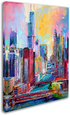 Canvas Wall Art - Richard Wallich 'Chicago 3' Wall Art for Living Room, Bedroom, or Office Décor by Trademark Fine Art