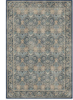 RUGGABLE x Morris & Co Washable Area Rug– Honeysuckle & Tulip Blue 6x9, Stain-Resistant, Non-Slip – Medium Machine Washable Rugs for Living Room, Bedroom, Hallway, Entryway & Office–with Standard Pad
