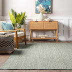 nuLOOM 3x5 Rigo Jute Hand Woven Area Rug, Green, Solid Farmhouse Design, Natural Fiber, for Bedroom, Living Room, Dining Room, Hallway, Office, Kitchen, Entryway
