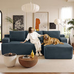96''Sectional Couches for Living Room,Modern Modular Sectional Sofa,Upholstered Boneless Couch with Pockets,Comfy Cloud Couch with L Shaped Chaise (Dark Grey, 96''W Right Facing Chaise)