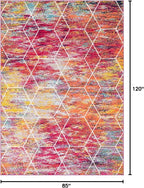 Unique Loom Trellis Frieze Collection Area Rug - Geometric (7' x 10', Multi/ Ivory)