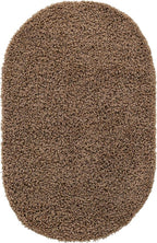 Unique Loom Solid Shag Collection Area Rug (3' 3" x 5' 3" Oval, Sandy Brown)