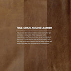 SIMPLIHOME Morrison Mid-Century Modern 72 inch Wide Sofa with Ottoman Set in Caramel Brown Genuine Leather for the Living Room and Family Room