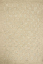 Loloi Leanne Ford Craven Collection CVN-04 Oatmeal/Dove 3'-6" x 5'-6" Accent Rug Checkered, Patterned, Neutral, Entryway, Mudroom, Bathroom, and Kitchen