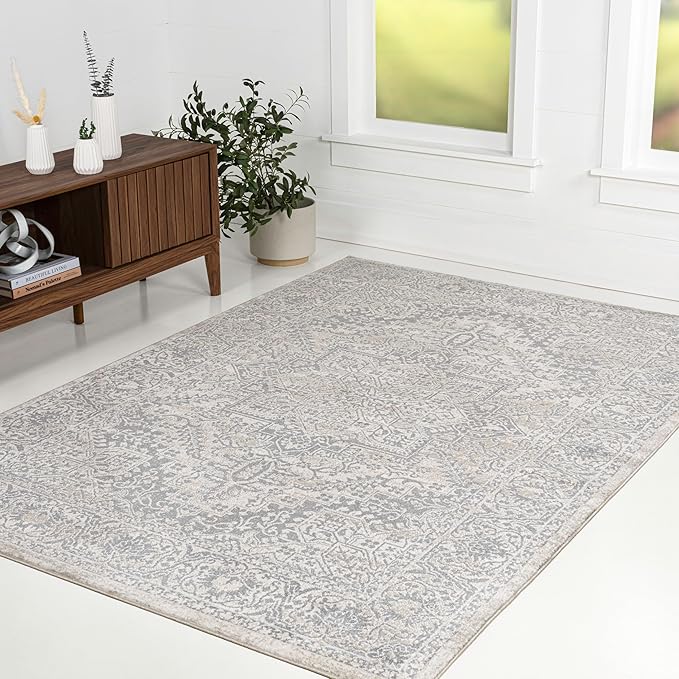 JONATHAN Y Vintage Medallion Indoor Area Rug Cream 8X10, Modern Boho for Living Room, Bedroom, Kitchen, Office, Easy-Cleaning, High Traffic, Pet-Friendly, Non-Shedding MDP100C-8