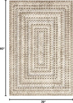 nuLOOM Carley Geometric 3'3" x 5' Machine Washable Accent Rug for Living Room Bedroom Dining Room Entryway Kitchen, Beige/Ivory
