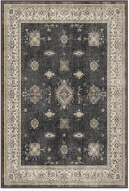 RUGGABLE Washable Vintage Area Rug – Verena Dark Wood 4x6, Stain-Resistant, Non-Slip – Medium Machine Washable Rugs for Living Room, Bedroom, Hallway, Entryway & Office–with Cushioned Pad