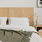 62.4" Wide Headboard Only, Queen Size Wooden Headboard Modern Farmhouse Wall Mount Headboard for Bedroom, Natural Oak