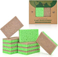 10 Pack Biodegradable Natural Sponges Kitchen - Compostable Cellulose and Coconut Walnut Scrubber Sponge - Eco Friendly Sponges for Dishes