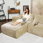 Bashaw 108" Cloud Sectional Couch Sofa with L-Shape Chaise, Modern Modular Sofa Couch Upholstered Couches for Living Room Bedroom, No Assembly Required (Beige, L Shape)
