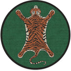 RUGGABLE x Jonathan Adler Machine Washable Modern Area Rug – Tiger Emerald 6 ft Round, Stain-Resistant, Non-Slip – Medium Rugs for Living Room, Bedroom, Hallway, Entryway & Office–with Standard Pad