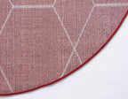 Unique Loom Trellis Frieze Collection Area Rug - Geometric (8' Round, Red/ Ivory)